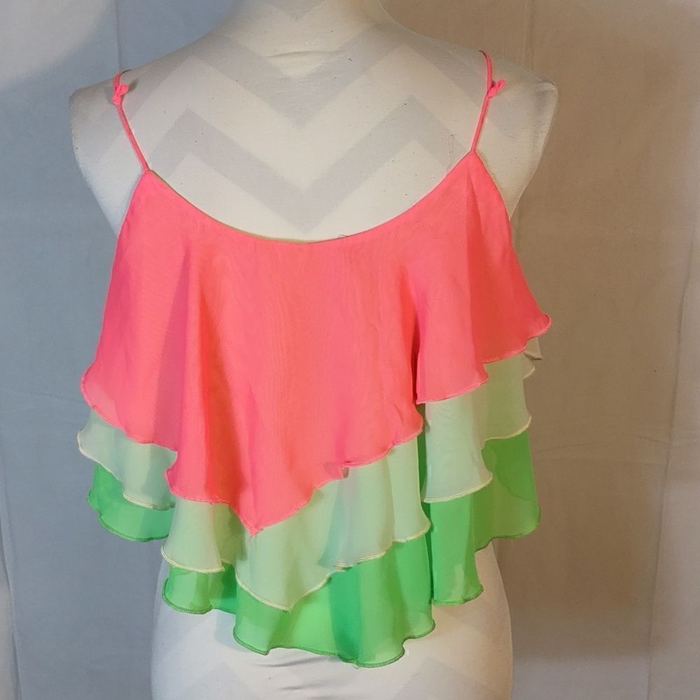True Light Neon Ruffle Top - Picture 3 of 5